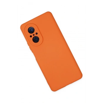 Huawei Nova 9 SE Kılıf Nano içi Kadife Silikon - Turuncu