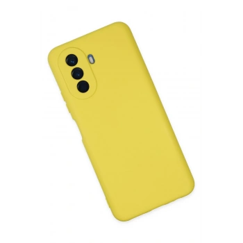 Huawei Nova Y70 Kılıf Nano içi Kadife Silikon - Sarı