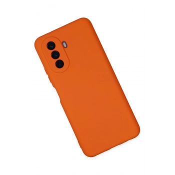 Huawei Nova Y70 Kılıf Nano içi Kadife Silikon - Turuncu