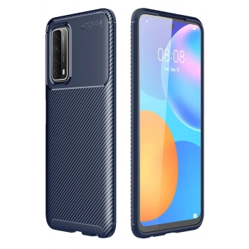 Huawei P Smart 2021 Kılıf Auto Focus Karbon Kapak - Lacivert