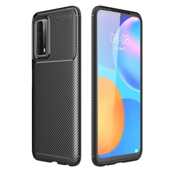 Huawei P Smart 2021 Kılıf Auto Focus Karbon Kapak - Siyah