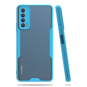 Huawei P Smart 2021 Kılıf Platin Silikon - Mavi