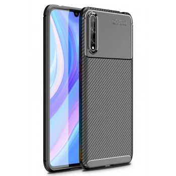 Huawei P Smart S Kılıf Auto Focus Karbon Kapak - Siyah