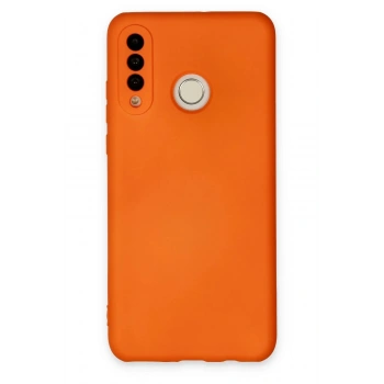 Huawei P30 Lite Kılıf Nano içi Kadife Silikon - Turuncu