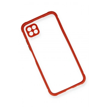 Huawei P40 Lite Kılıf Miami Şeffaf Silikon - Kırmızı