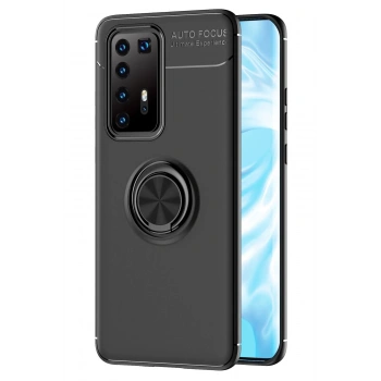 Huawei P40 Pro Kılıf Range Yüzüklü Silikon - Siyah