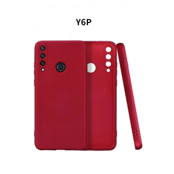 Huawei Y6P Kılıf First Silikon - Bordo