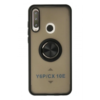 Huawei Y6P Kılıf Montreal Yüzüklü Silikon Kapak - Siyah