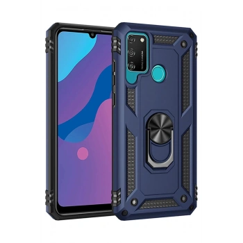 Huawei Y6P Kılıf Sofya Yüzüklü Silikon Kapak - Lacivert