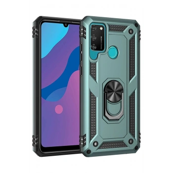 Huawei Y6P Kılıf Sofya Yüzüklü Silikon Kapak - Yeşil