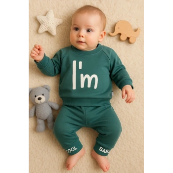 Im Cool Desenli Pamuklu 2li Erkek Bebek Takımı