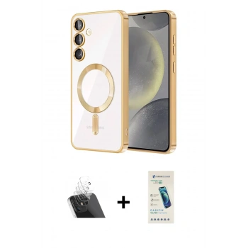 ieg™ Galaxy S23 Plus Kılıf Nova Işık Özel Seri - Şeffaf Pasifik Cam Ekran Koruyucu + Şeffaf Kamera Lens Koruma Cam