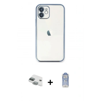 ieg™ iPhone 11 Kılıf Vadi Minimal - Siyah Joko Magic 5D Cam + Yeşil Pers Alüminyum Kamera Lens