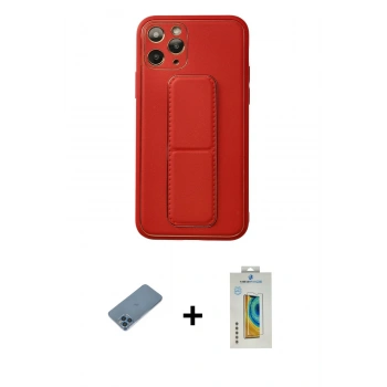 ieg™ iPhone 11 Pro Kılıf Akış Doku - Siyah Polymer Nano Ekran Koruyucu + Mavi Shine Kamera Lens Koruma Cam