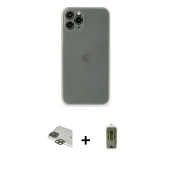 ieg™ iPhone 11 Pro Max Kılıf Yadigar Yansıma Serisi - Siyah Joko Magic 5D Hayalet Cam + Yeşil Pers Alüminyum Kamera Lens