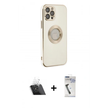 ieg™ iPhone 12 Pro Kılıf İz Form Serisi - Şeffaf Uv Polymer Nano Ekran Koruyucu + Şeffaf Kamera Lens Koruma Cam