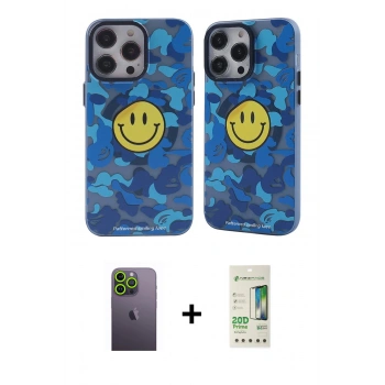 ieg™ iPhone 12 Pro Max Kılıf Nova Doku Koleksiyonu - Siyah 20D Premium Cam Ekran Koruyucu + Yeşil Neon Fosforlu Kamera Lens