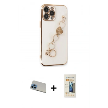 ieg™ iPhone 13 Pro Max Kılıf Nova Işık Prime - Siyah 6D Mat Seramik Hayalet Nano Ekran Koruyucu + Mavi Rainbow Kamera Lens Koruma Cam