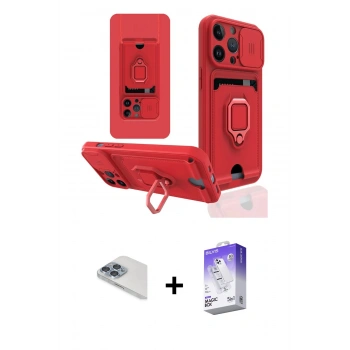 ieg™ iPhone 13 Pro Max Kılıf Vadi Form Prime - Siyah Bilvis 5in1 3D Magic Cam Ekran Koruyucu + Sierra Blue Pers Alüminyum Kamera Lens