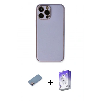ieg™ iPhone 13 Pro Max Kılıf Yadigar Klasik - Siyah Bilvis 5in1 3D Magic Cam Ekran Koruyucu + Pembe Shine Kamera Lens Koruma Cam
