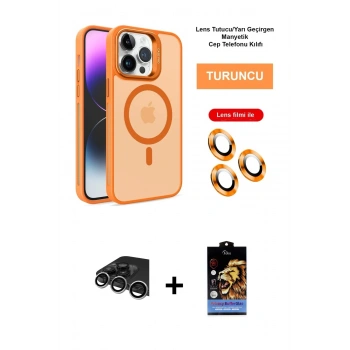 ieg™ iPhone 14 Pro Max Kılıf Akış Form - Siyah Buffer Hayalet Cam Ekran Koruyucu + Gümüş Raze Metal Kamera Lens