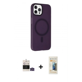 ieg™ iPhone 14 Pro Max Kılıf Çekirdek Modern Prime - Siyah 6D Mat Seramik Hayalet Nano Ekran Koruyucu + Gümüş Bilvis Titan Kamera Lens