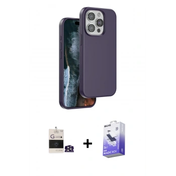 ieg™ iPhone 14 Pro Max Kılıf Kıvılcım Çizgi Serisi - Siyah Bilvis 5in1 5D Magic Hayalet Cam Ekran Koruyucu + Gümüş Bilvis Titan Kamera Lens