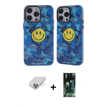 ieg™ iPhone 14 Pro Max Kılıf Nova Doku Koleksiyonu - Şeffaf 360 Full Body Arka Koruyucu + Gümüş Band Metal Kamera Lens