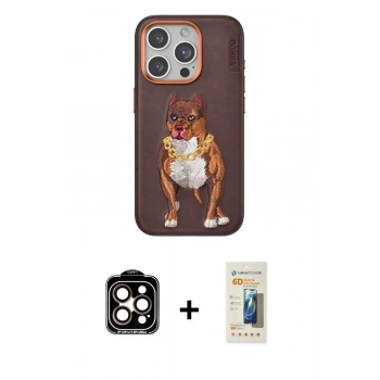 ieg™ iPhone 14 Pro Max Kılıf Nova Form Koleksiyonu - Siyah 6D Mat Seramik Hayalet Nano Ekran Koruyucu + Turuncu PVD Metal Kamera Lens