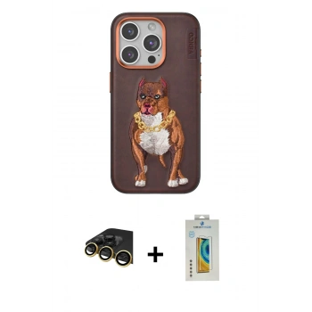 ieg™ iPhone 14 Pro Max Kılıf Nova Form Koleksiyonu - Siyah Polymer Nano Ekran Koruyucu + Gold Raze Metal Kamera Lens