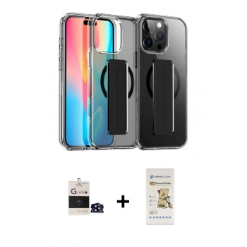 ieg™ iPhone 14 Pro Max Kılıf Nova Işık Koleksiyonu - Siyah Mat Seramik Nano Ekran Koruyucu + Siyah Bilvis Titan Kamera Lens