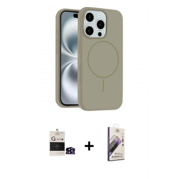 ieg™ iPhone 14 Pro Max Kılıf Yankı Form Serisi - Siyah Bilvis 3D Mat Cam Ekran Koruyucu + Siyah Bilvis Titan Kamera Lens