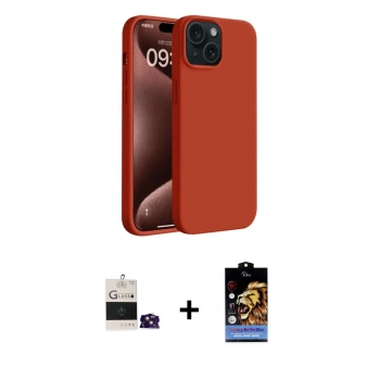 ieg™ iPhone 15 Kılıf Kozmos Yansıma Özel Seri - Siyah Buffer Hayalet Cam Ekran Koruyucu + Pembe Bilvis Titan Kamera Lens
