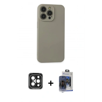 ieg™ iPhone 15 Pro Max Kılıf Ahenk Serisi - Siyah Vanessa Magic Cam + Siyah PVD Metal Kamera Lens