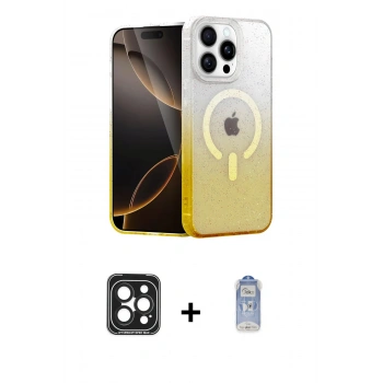 ieg™ iPhone 15 Pro Max Kılıf Eksen Minimal Özel Seri - Siyah Joko Magic 5D Cam + Siyah PVD Metal Kamera Lens
