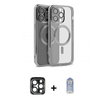 MARSİLYAN™- iPhone 15 Pro Max Kılıf Nova Işık Özel Seri - Siyah Joko Magic 5D Cam + PVD Metal Kamera Lens - LT