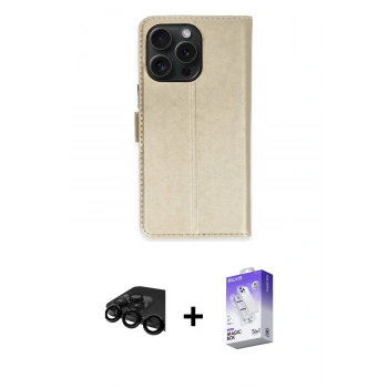 ieg™ iPhone 15 Pro Max Kılıf Siluet Işık Serisi - Siyah Bilvis 5in1 3D Magic Cam Ekran Koruyucu + Siyah Raze Metal Kamera Lens