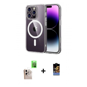 ieg™ iPhone 16 Pro Max Kılıf Ahenk Minimal Serisi - Siyah Buffer Hayalet Cam Ekran Koruyucu + Natural Grey Raze Metal Kamera Lens
