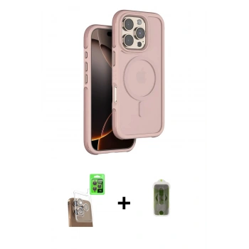 ieg™ iPhone 16 Pro Max Kılıf Çekirdek Minimal Prime - Siyah Joko Magic 5D Hayalet Cam + Çöl Titanyum Raze Metal Kamera Lens