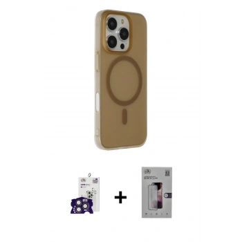 ieg™ iPhone 16 Pro Max Kılıf Çekirdek Modern Prime - Siyah Bilvis 3D Mat Cam Ekran Koruyucu + Titanyum Gri Bilvis Titan Kamera Lens