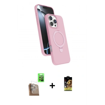 ieg™ iPhone 16 Pro Max Kılıf İz Işık Koleksiyonu - Siyah Buffer Cam Ekran Koruyucu + Çöl Titanyum Raze Metal Kamera Lens