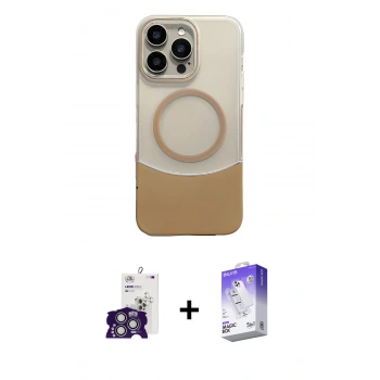 ieg™ iPhone 16 Pro Max Kılıf Kozmos Form Özel Seri - Siyah Bilvis 5in1 3D Magic Cam Ekran Koruyucu + Gümüş Bilvis Titan Kamera Lens