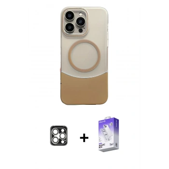 ieg™ iPhone 16 Pro Max Kılıf Kozmos Form Özel Seri - Siyah Bilvis 5in1 3D Magic Cam Ekran Koruyucu + Gümüş PVD Metal Kamera Lens