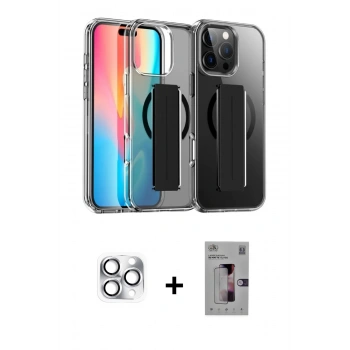 ieg™ iPhone 16 Pro Max Kılıf Nova Işık Koleksiyonu - Siyah Bilvis 3D Mat Cam Ekran Koruyucu + Gümüş Pers Alüminyum Kamera Lens