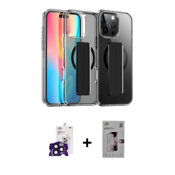 ieg™ iPhone 16 Pro Max Kılıf Nova Işık Koleksiyonu - Siyah Bilvis 3D Mat Cam Ekran Koruyucu + Siyah Bilvis Titan Kamera Lens