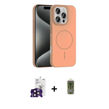 ieg™ iPhone 16 Pro Max Kılıf Siluet Doku Özel Seri - Siyah Joko Magic 5D Hayalet Cam + Siyah Bilvis Titan Kamera Lens