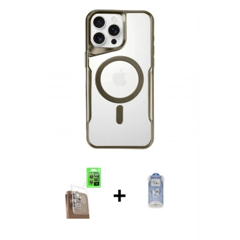 ieg™ iPhone 16 Pro Max Kılıf Yadigar Klasik Özel Seri - Siyah Joko Magic 5D Cam + Çöl Titanyum Raze Metal Kamera Lens