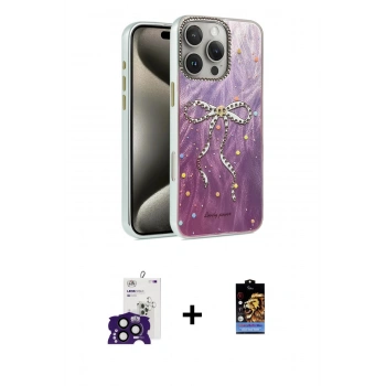 ieg™ iPhone 16 Pro Max Kılıf Zirve Modern Prime - Siyah Buffer Hayalet Cam Ekran Koruyucu + Siyah Bilvis Titan Kamera Lens