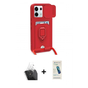ieg™ Redmi Note 13 Pro 5G Kılıf Vadi Form Prime - Şeffaf Pasifik Cam Ekran Koruyucu + Şeffaf Kamera Lens Koruma Cam