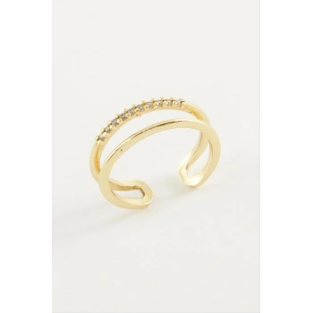 İkili Zirkon Taşlı Yüzük